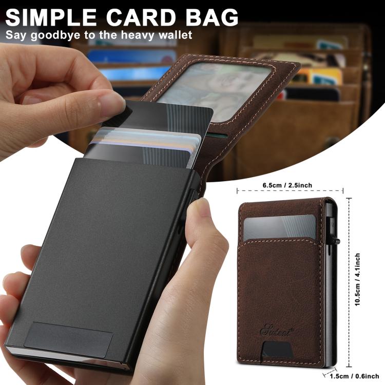 For Samsung Galaxy S25 Ultra 5G Suteni H19 Litchi Texture 2-in-1 MagSafe Removable Card Case Back Phone Case(Brown) - Galaxy S25 Ultra 5G Cases by Suteni | Online Shopping South Africa | PMC TechLife | Buy Now Pay Later Mobicred