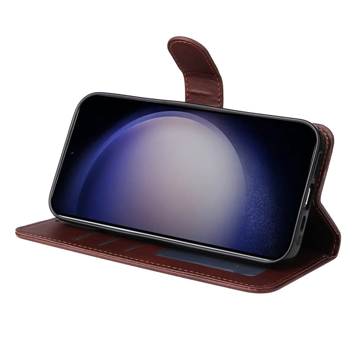 For Samsung Galaxy S25+ 5G ENKAY Card Wallet Calf Texture Leather Phone Case with Screen Film(Black) - Galaxy S25+ 5G Cases by ENKAY | Online Shopping South Africa | PMC Jewellery | Buy Now Pay Later Mobicred