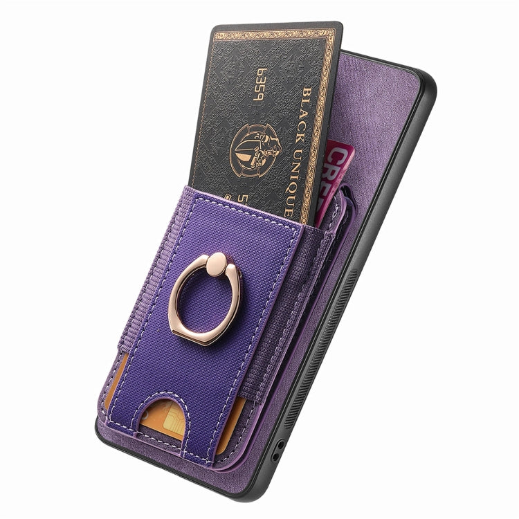 For Samsung Galaxy S25 5G Retro Splitable Magnetic Stand Card Bag Leather Phone Case(Purple) - Galaxy S25 5G Cases by PMC Jewellery | Online Shopping South Africa | PMC Jewellery | Buy Now Pay Later Mobicred