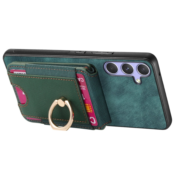 For Samsung Galaxy S25+ 5G Retro Splitable Magnetic Stand Card Bag Leather Phone Case(Green) - Galaxy S25+ 5G Cases by PMC Jewellery | Online Shopping South Africa | PMC Jewellery | Buy Now Pay Later Mobicred