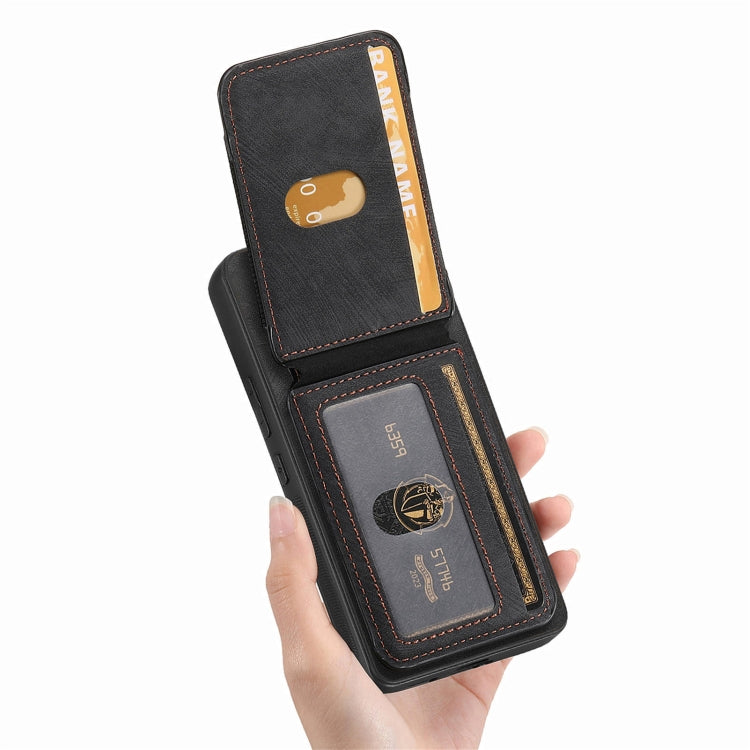 For Samsung Galaxy S25 Ultra 5G Retro Splitable Magnetic Stand Card Bag Leather Phone Case(Black) - Galaxy S25 Ultra 5G Cases by PMC Jewellery | Online Shopping South Africa | PMC Jewellery | Buy Now Pay Later Mobicred