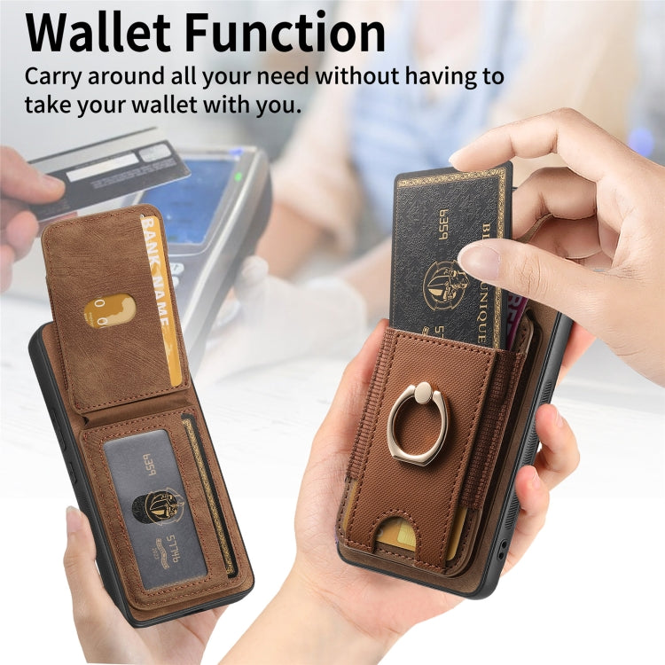 For Samsung Galaxy S25 Ultra 5G Retro Splitable Magnetic Stand Card Bag Leather Phone Case(Brown) - Galaxy S25 Ultra 5G Cases by PMC Jewellery | Online Shopping South Africa | PMC Jewellery | Buy Now Pay Later Mobicred