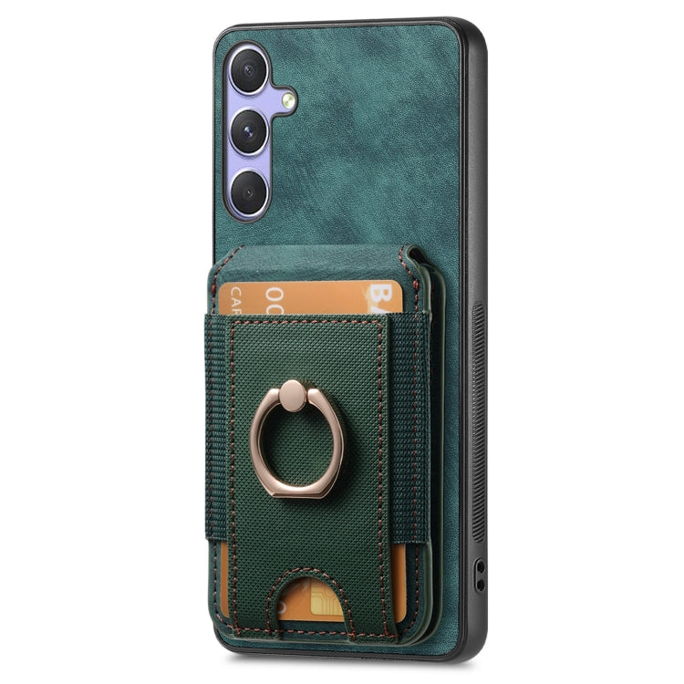 For Samsung Galaxy S25 Ultra 5G Retro Splitable Magnetic Stand Card Bag Leather Phone Case(Green) - Galaxy S25 Ultra 5G Cases by PMC Jewellery | Online Shopping South Africa | PMC Jewellery | Buy Now Pay Later Mobicred