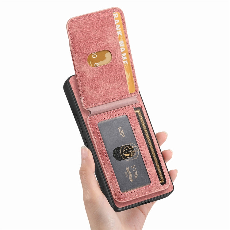 For Samsung Galaxy S25 Ultra 5G Retro Splitable Magnetic Stand Card Bag Leather Phone Case(Pink) - Galaxy S25 Ultra 5G Cases by PMC Jewellery | Online Shopping South Africa | PMC Jewellery | Buy Now Pay Later Mobicred