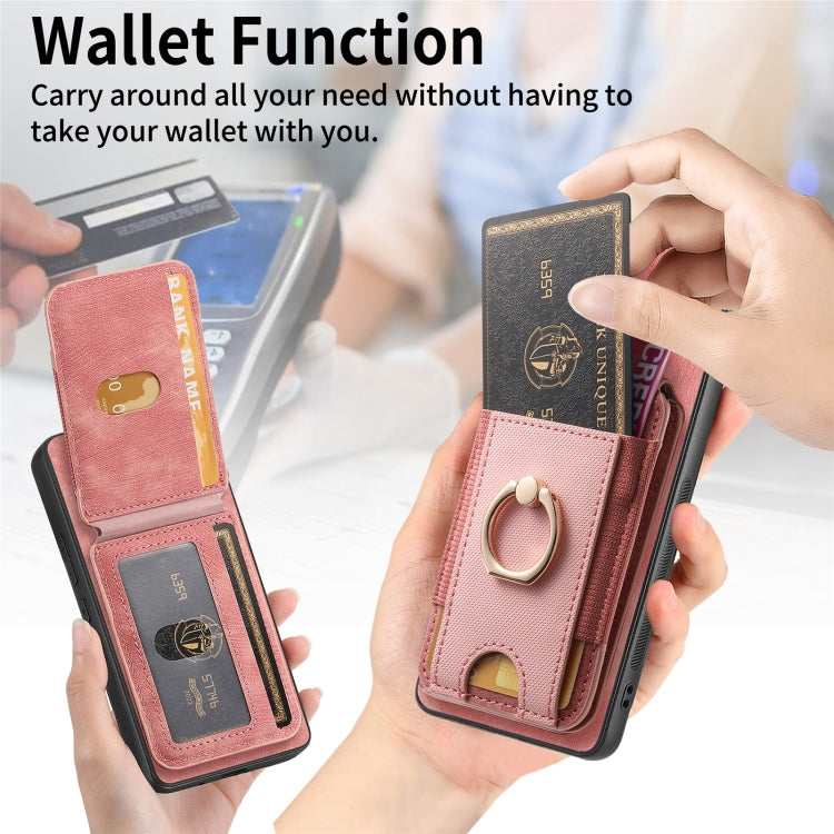 For Samsung Galaxy S25 Ultra 5G Retro Splitable Magnetic Stand Card Bag Leather Phone Case(Pink) - Galaxy S25 Ultra 5G Cases by PMC Jewellery | Online Shopping South Africa | PMC Jewellery | Buy Now Pay Later Mobicred