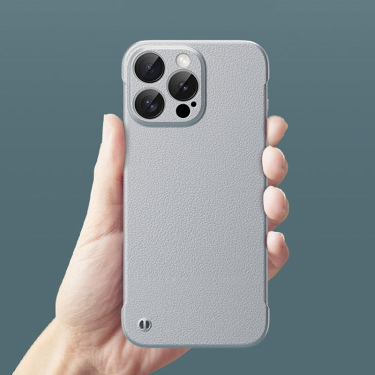 For iPhone 15 Pro Max Frameless Litchi Texture PC Phone Case(Graphite Black) - iPhone 15 Pro Max Cases by PMc TechLife | Online Shopping South Africa | PMc TechLife | Buy Now Pay Later Mobicred
