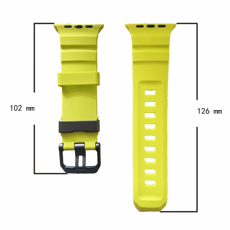 For Apple Watch 46mm / 49mm / 45mm / 44mm Wild Path Black Buckle Thickened Silicone Watch Band(Orange) - free shipping - PMC TechLife - Order now!