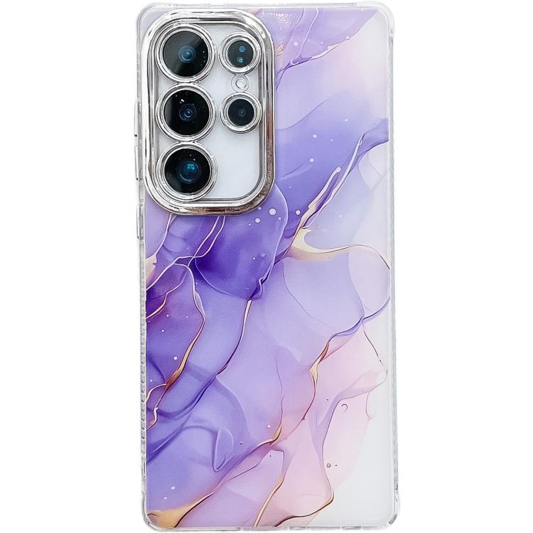 For Samsung Galaxy S25 Ultra 5G Electroplated Marble Texture Phone Case(Purple M3) - Galaxy S25 Ultra 5G Cases by PMC Jewellery | Online Shopping South Africa | PMC Jewellery | Buy Now Pay Later Mobicred