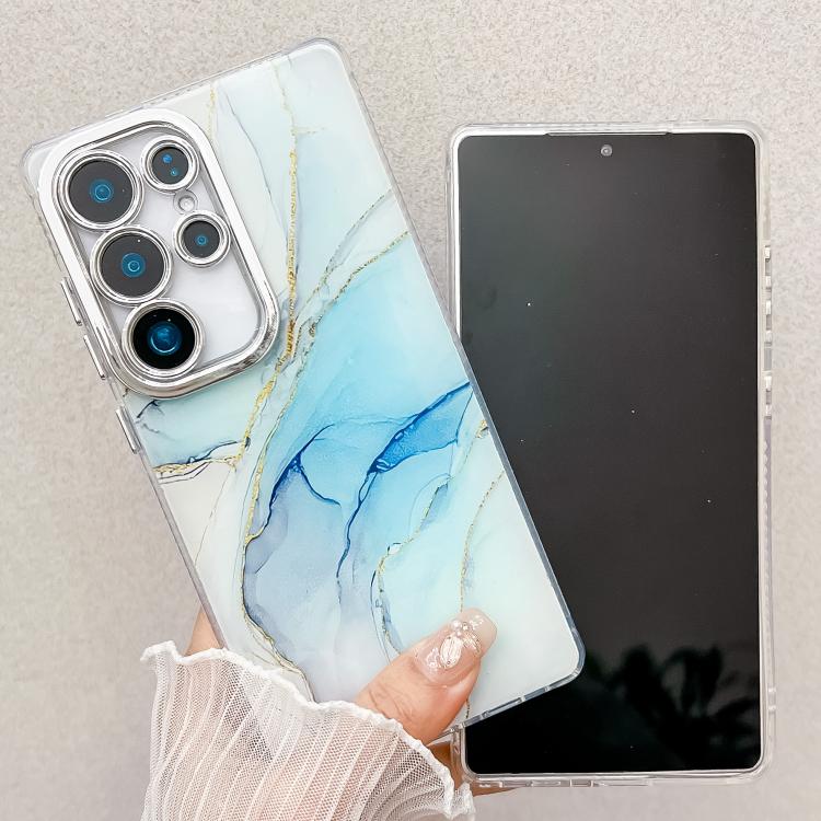 For Samsung Galaxy S25 Ultra 5G Electroplated Marble Texture Phone Case(White M8) - Galaxy S25 Ultra 5G Cases by PMC Jewellery | Online Shopping South Africa | PMC Jewellery | Buy Now Pay Later Mobicred