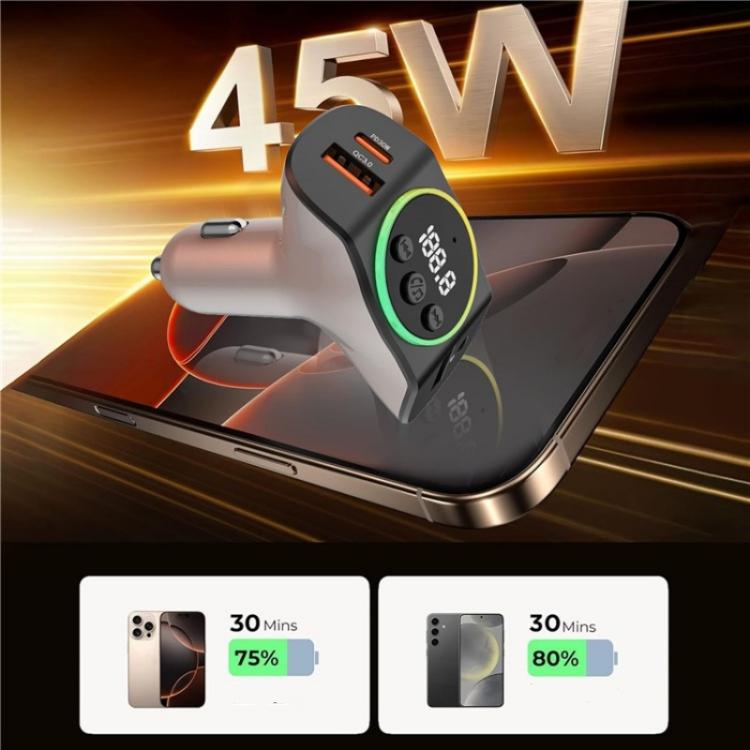 C8 Bluetooth 5.3 Receiver Hands-Free Calling with AUX Port Dual USB Port Car Charger(Black) - Bluetooth Car Kits by PMC TechLife | Online Shopping South Africa | PMC TechLife | Buy Now Pay Later Mobicred