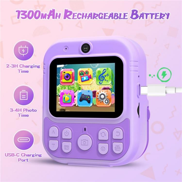 E8 2.4 Inch Screen Photo Printing Video Recorder Multifunctional Kids Dual Lens Camera(Pink) - Children Cameras by PMC TechLife | Online Shopping South Africa | PMC TechLife | Buy Now Pay Later Mobicred
