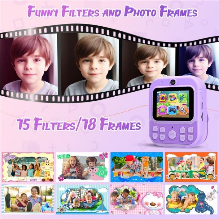 E8 2.4 Inch Screen Photo Printing Video Recorder Multifunctional Kids Dual Lens Camera(Blue) - Children Cameras by PMC TechLife | Online Shopping South Africa | PMC TechLife | Buy Now Pay Later Mobicred