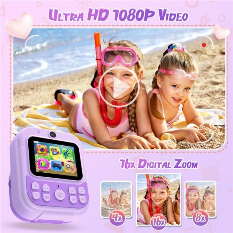 E8 2.4 Inch Screen Photo Printing Video Recorder Multifunctional Kids Dual Lens Camera(Purple) - free shipping - PMC TechLife - Order now!