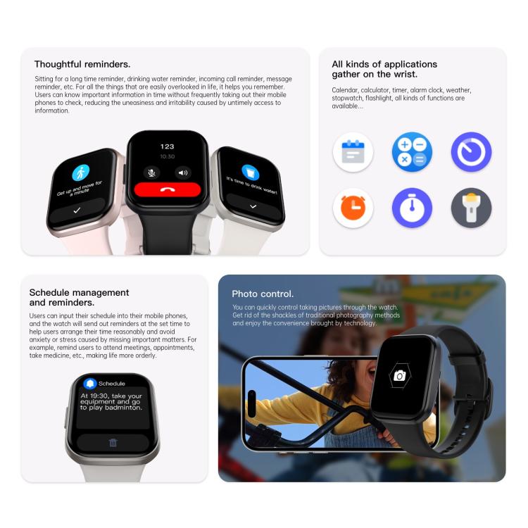 Q23 Pro 1.83 inch Color Screen IP68 Waterproof Bluetooth Call Smart Watch, Support Health Monitoring(White) - Smart Watches by PMC TechLife | Online Shopping South Africa | PMC TechLife | Buy Now Pay Later Mobicred