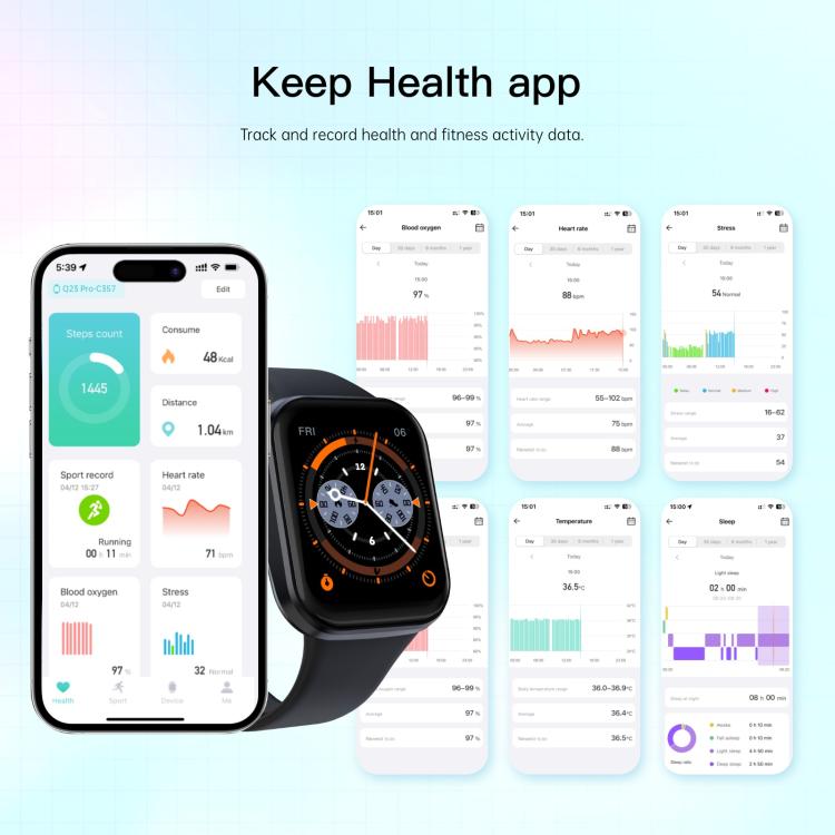 Q23 Pro 1.83 inch Color Screen IP68 Waterproof Bluetooth Call Smart Watch, Support Health Monitoring(Pink) - Smart Watches by PMC TechLife | Online Shopping South Africa | PMC TechLife | Buy Now Pay Later Mobicred