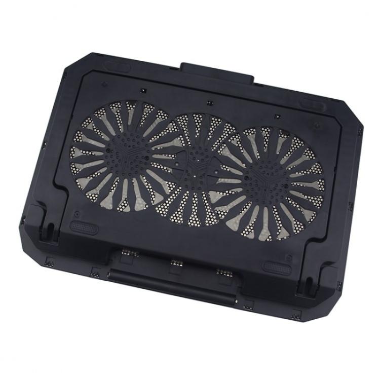 N33 RGB Dual Fans Cooling Pad Adjustable Height Laptop Stand with Phone Holder - Cooling Pads by PMC TechLife | Online Shopping South Africa | PMC TechLife | Buy Now Pay Later Mobicred
