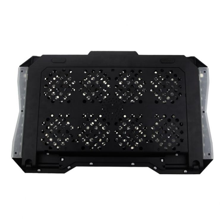 S608 RGB Light 8 Silent Fans Adjustable Height Stand Laptop Cooling Pad with Phone Holder - Cooling Pads by PMC TechLife | Online Shopping South Africa | PMC TechLife | Buy Now Pay Later Mobicred