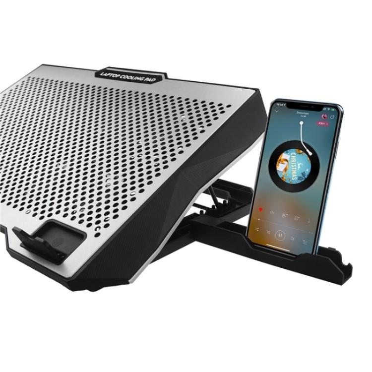 S608 RGB Light 8 Silent Fans Adjustable Height Stand Laptop Cooling Pad with Phone Holder - Cooling Pads by PMC TechLife | Online Shopping South Africa | PMC TechLife | Buy Now Pay Later Mobicred