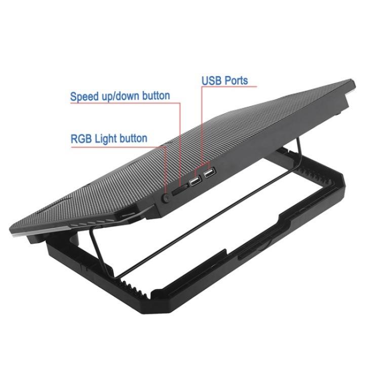 CP252 Adjustable Angle Notebook Cooler Stand Dual Fan Laptop Cooling Pad - Cooling Pads by PMC TechLife | Online Shopping South Africa | PMC TechLife | Buy Now Pay Later Mobicred