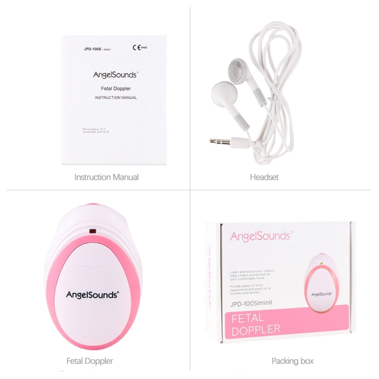 JPD-100S Mini Household Fetal Doppler Prenatal Pocket Baby Ultrasound Detector Angel Sound Heartbeat Pregnant Doppler Monitor(Pink) - free shipping - PMC TechLife - Order now!
