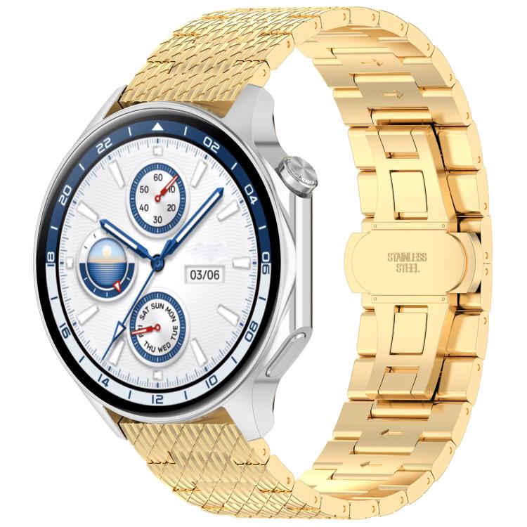 For OPPO Watch X2 Twill Texture Stainless Steel Metal Watch Band(Gold) - free shipping - PMC TechLife - Order now!