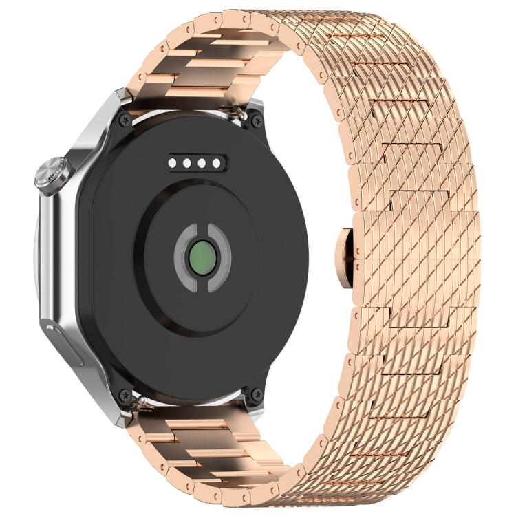 For OPPO Watch X2 Twill Texture Stainless Steel Metal Watch Band(Rose Gold) - free shipping - PMC TechLife - Order now!