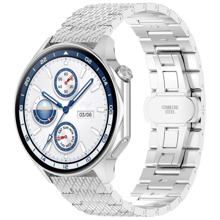 For OPPO Watch X2 Twill Texture Stainless Steel Metal Watch Band(Silver) - free shipping - PMC TechLife - Order now!