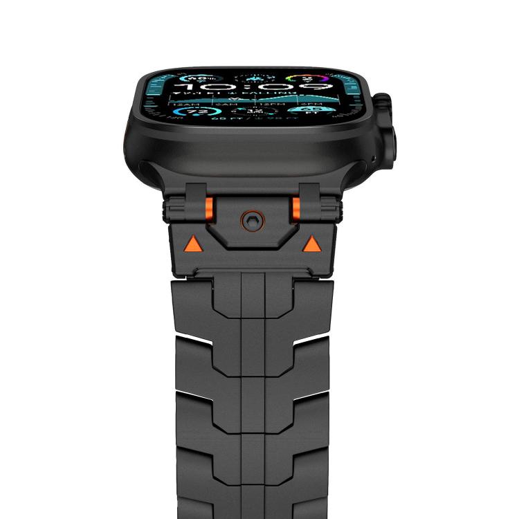 For Apple Watch 42mm / 41mm / 40mm / 38mm Stainless Steel Iron Man Safety Buckle Metal Watch Band(Black) - free shipping - PMC TechLife - Order now!