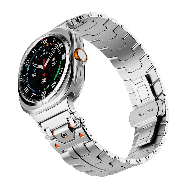 For Samsung Galaxy Watch 7 Ultra 47mm Stainless Steel Butterfly Buckle Metal Watch Band(Silver) - free shipping - PMC TechLife - Order now!