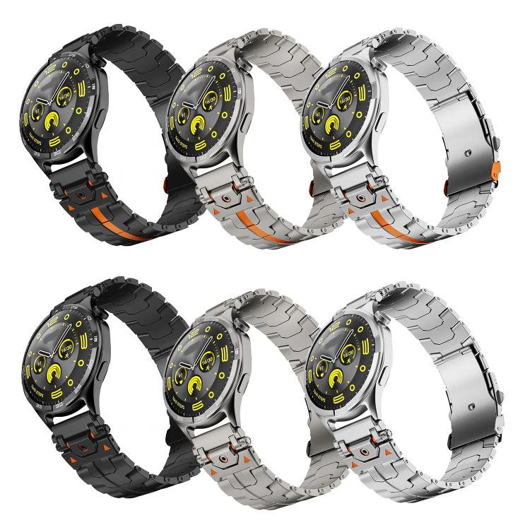 22mm Stainless Steel Safety Buckle Metal Watch Band(Silver Orange) - free shipping - PMC TechLife - Order now!