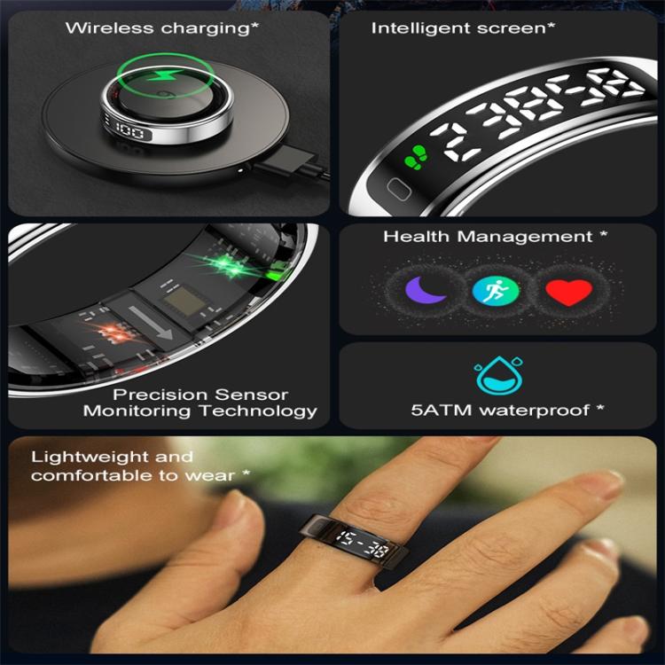 R11 SIZE 12 Smart Ring, Support Heart Rate / Blood Oxygen / Sleep / Multiple Sports Modes(Black) - free shipping - PMC TechLife - Order now!