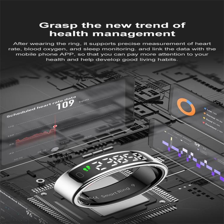 R11 SIZE 12 Smart Ring, Support Heart Rate / Blood Oxygen / Sleep / Multiple Sports Modes(Black) - free shipping - PMC TechLife - Order now!