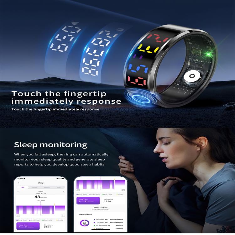 R12 SIZE 9 Smart Ring, Support Heart Rate / Blood Oxygen / Sleep / Multiple Sports Modes(Silver) - free shipping - PMC TechLife - Order now!