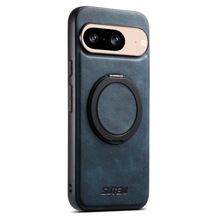 For Google Pixel 8 Suteni G3 Oil Wax 360 Rotation Holder MagSafe Back Phone Case(Blue) - Google Cases by Suteni | Online Shopping South Africa | PMC TechLife | Buy Now Pay Later Mobicred