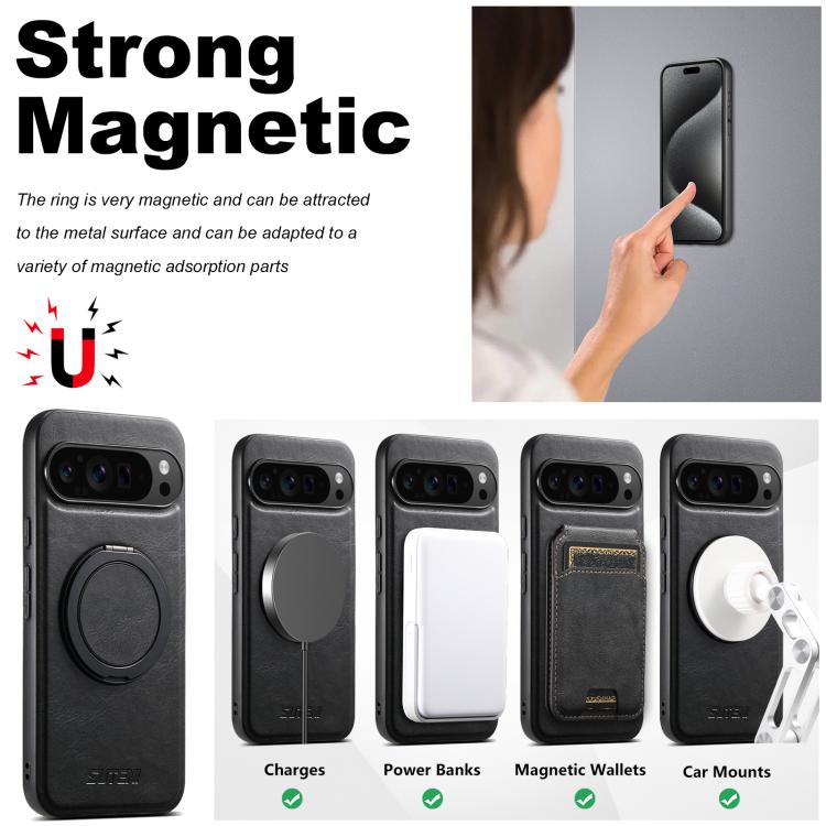 For Google Pixel 7a Suteni G3 Oil Wax 360 Rotation Holder MagSafe Back Phone Case(Black) - free shipping - PMC TechLife - Order now!