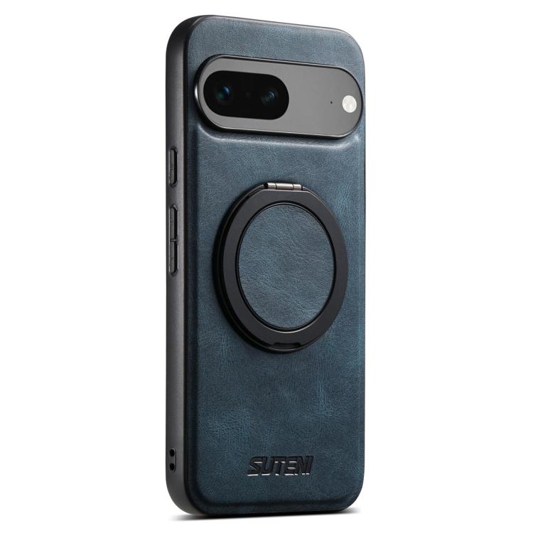 For Google Pixel 7 Suteni G3 Suteni G3 Oil Wax 360 Rotation Holder MagSafe Back Phone Case(Blue) - Google Cases by Suteni | Online Shopping South Africa | PMC TechLife | Buy Now Pay Later Mobicred