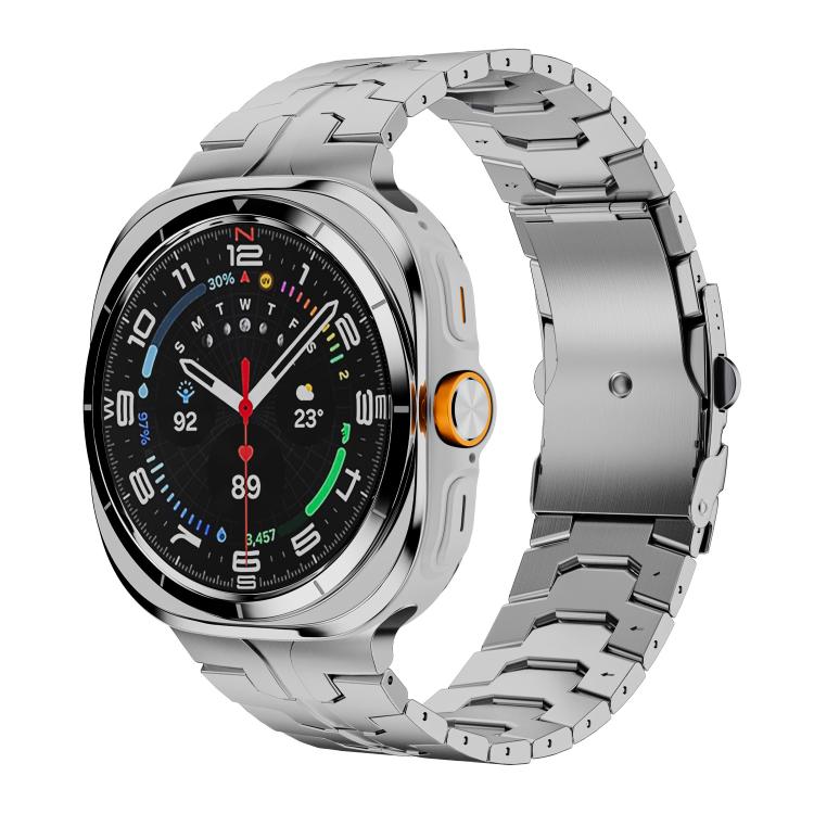For Samsung Galaxy Watch Ultra 47mm Titanium Alloy Safety Buckle Metal Watch Band(Silver) - free shipping - PMC TechLife - Order now!