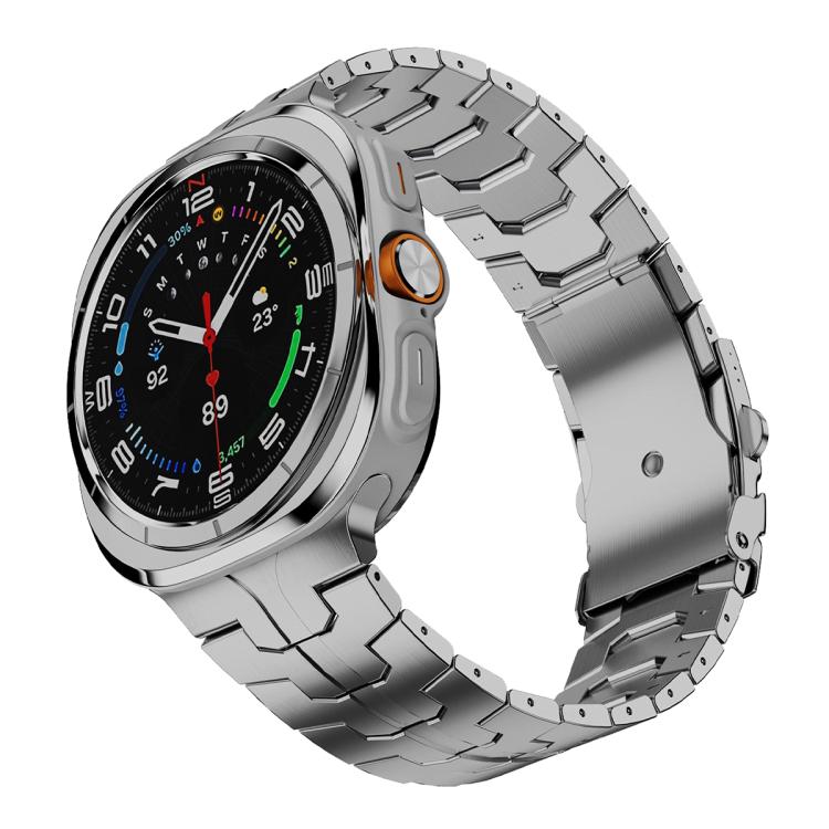 For Samsung Galaxy Watch Ultra 47mm Titanium Alloy Safety Buckle Metal Watch Band(Silver) - free shipping - PMC TechLife - Order now!