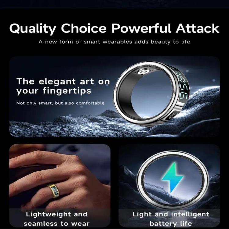 SR08 SIZE 9 Smart Ring, Support Hand Gestures Control / Health Monitoring / Multiple Sports Modes(Gold) - free shipping - PMc TechLife - Order now!