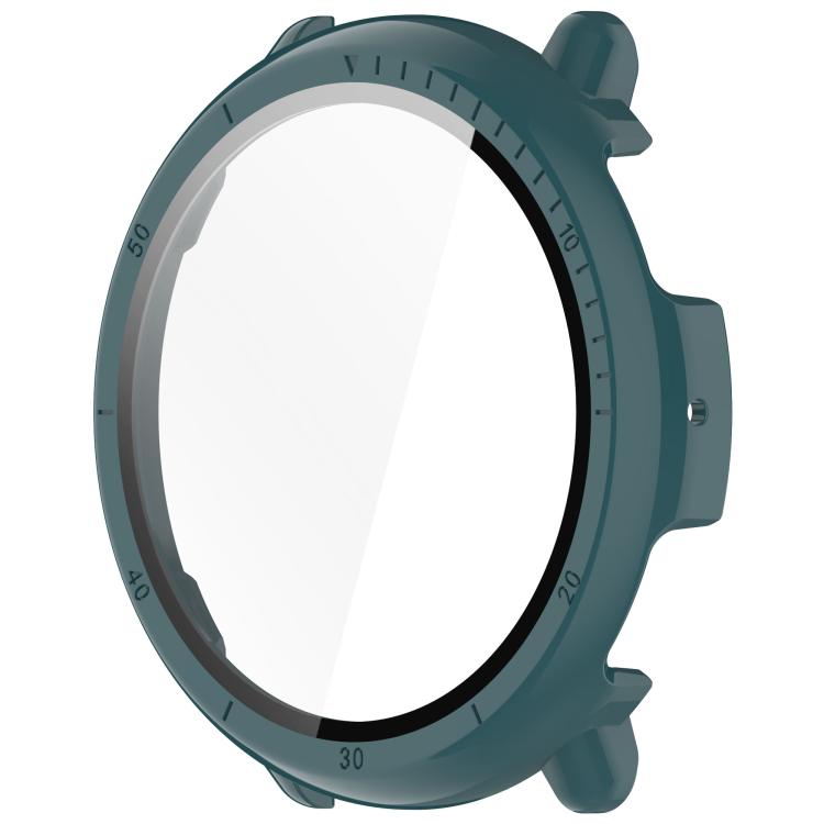 For Amazfit Active 2 A2437 Tempered Film Integrated PC Watch Protective Case(Pine Green) - Watch Cases by PMC TechLife | Online Shopping South Africa | PMC TechLife | Buy Now Pay Later Mobicred
