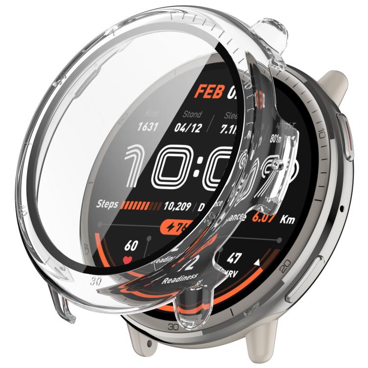 For Amazfit Active 2 A2437 Tempered Film Integrated PC Watch Protective Case(Transparent Color) - Watch Cases by PMC TechLife | Online Shopping South Africa | PMC TechLife | Buy Now Pay Later Mobicred