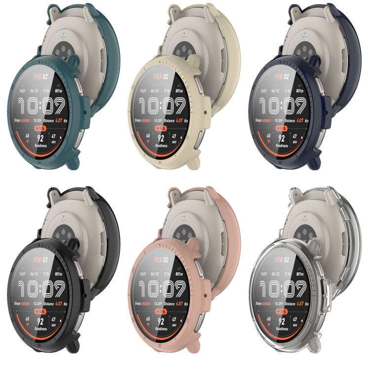 For Amazfit Active 2 A2437 Tempered Film Integrated PC Watch Protective Case(Transparent Color) - Watch Cases by PMC TechLife | Online Shopping South Africa | PMC TechLife | Buy Now Pay Later Mobicred
