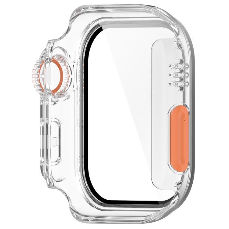 For Apple Watch Series 10 42mm Change to Ultra 49mm Tempered Film Integrated PC Button Watch Case(Transparent Color) - Watch Cases by PMC TechLife | Online Shopping South Africa | PMC TechLife | Buy Now Pay Later Mobicred