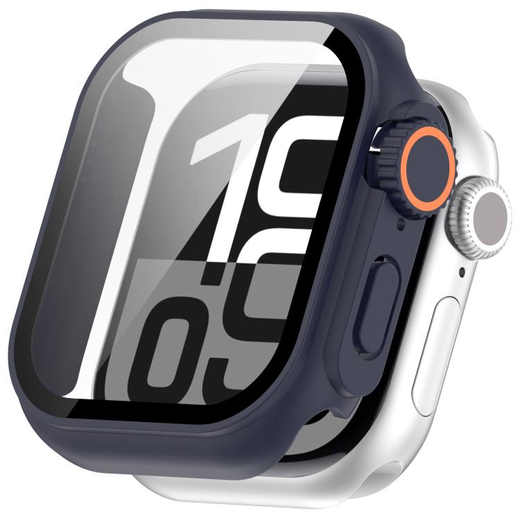 For Apple Watch Series 10 42mm Change to Ultra 49mm Tempered Film Integrated PC Button Watch Case(Midnight Blue) - Watch Cases by PMC TechLife | Online Shopping South Africa | PMC TechLife | Buy Now Pay Later Mobicred