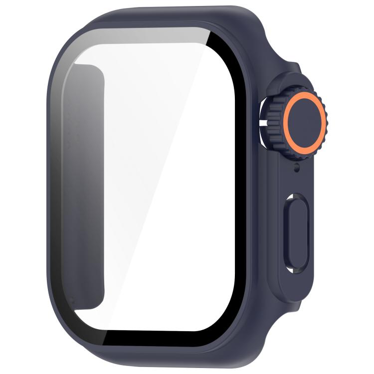 For Apple Watch Series 10 46mm Change to Ultra 49mm Tempered Film Integrated PC Button Watch Case(Midnight Blue) - free shipping - PMC TechLife - Order now!