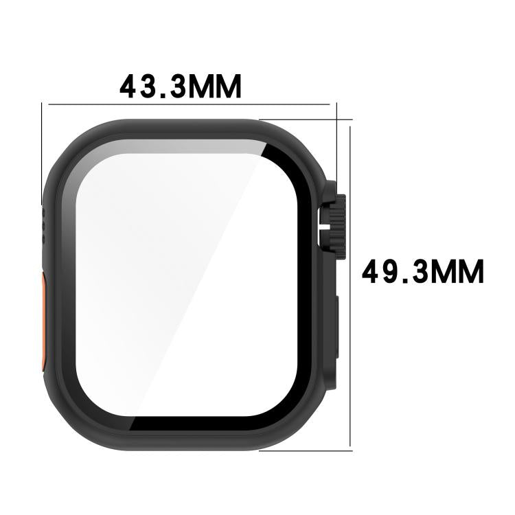 For Apple Watch Series 10 46mm Change to Ultra 49mm Tempered Film Integrated PC Button Watch Case(Champagne Gold) - free shipping - PMC TechLife - Order now!