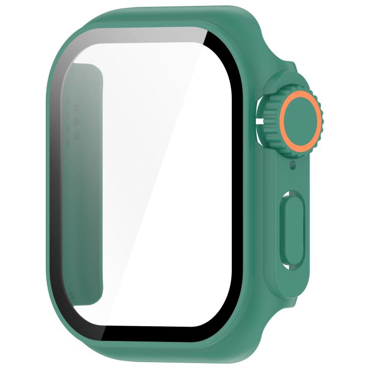 For Apple Watch Series 9/8/7 45mm Change to Ultra 49mm Tempered Film Integrated PC Button Watch Case(Green) - free shipping - PMC TechLife - Order now!