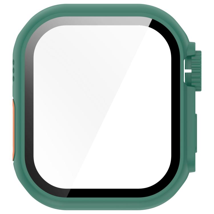 For Apple Watch Series 9/8/7 45mm Change to Ultra 49mm Tempered Film Integrated PC Button Watch Case(Green) - free shipping - PMC TechLife - Order now!