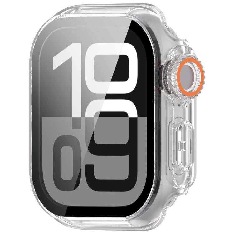 For Apple Watch Series 9/8/7 45mm Change to Ultra 49mm Tempered Film Integrated PC Button Watch Case(Transparent Color) - Watch Cases by PMC TechLife | Online Shopping South Africa | PMC TechLife | Buy Now Pay Later Mobicred