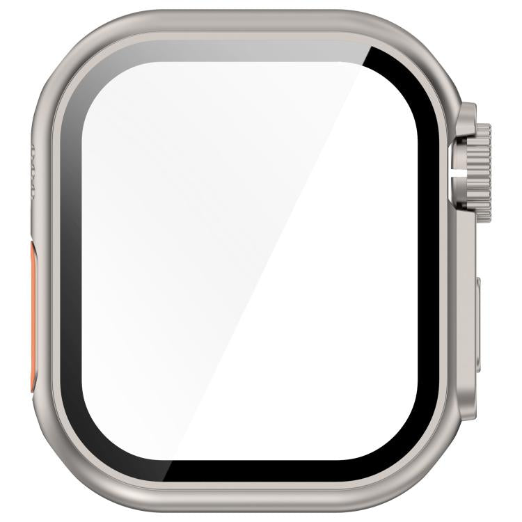 For Apple Watch Series 9/8/7 45mm Change to Ultra 49mm Tempered Film Integrated PC Button Watch Case(Starlight) - free shipping - PMC TechLife - Order now!